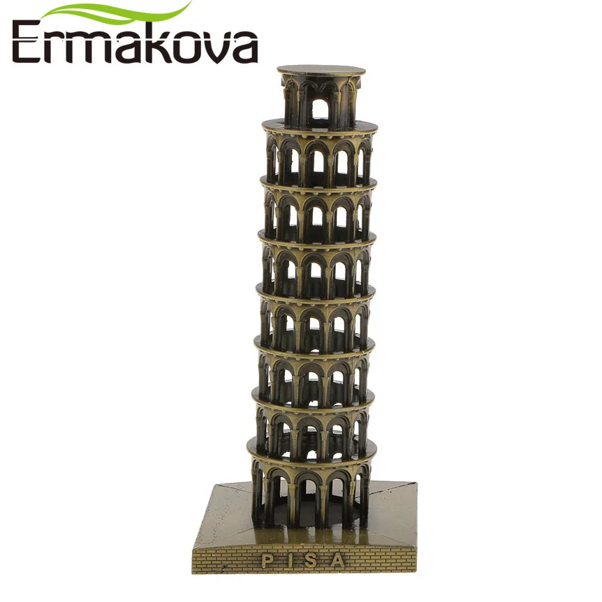 ERMAKOVA 16 см (6 3 дюйма) Ретро металлическая итальянская наклонная Башня модели Пизы