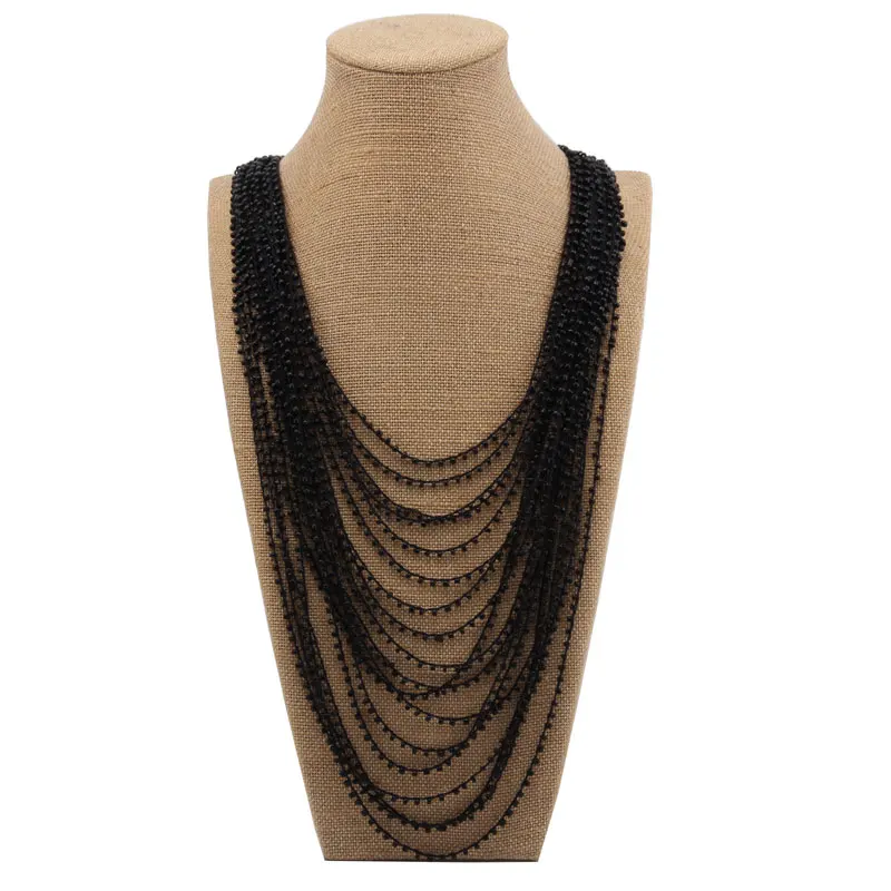 

Beadsland Multiple layers glass pearls necklace for Women crochet necklace Fashion Jewelry