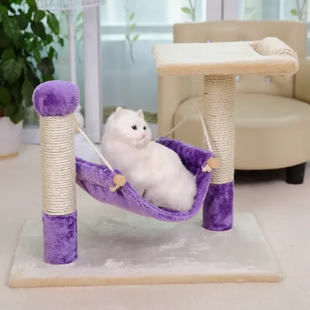 Online Pawzroad Cat Furniture Scratching Board For Toy Placeholder Pawzroad Cat Furniture Scratching Board For Toy Post With Hammock Wood Climbing Frame
