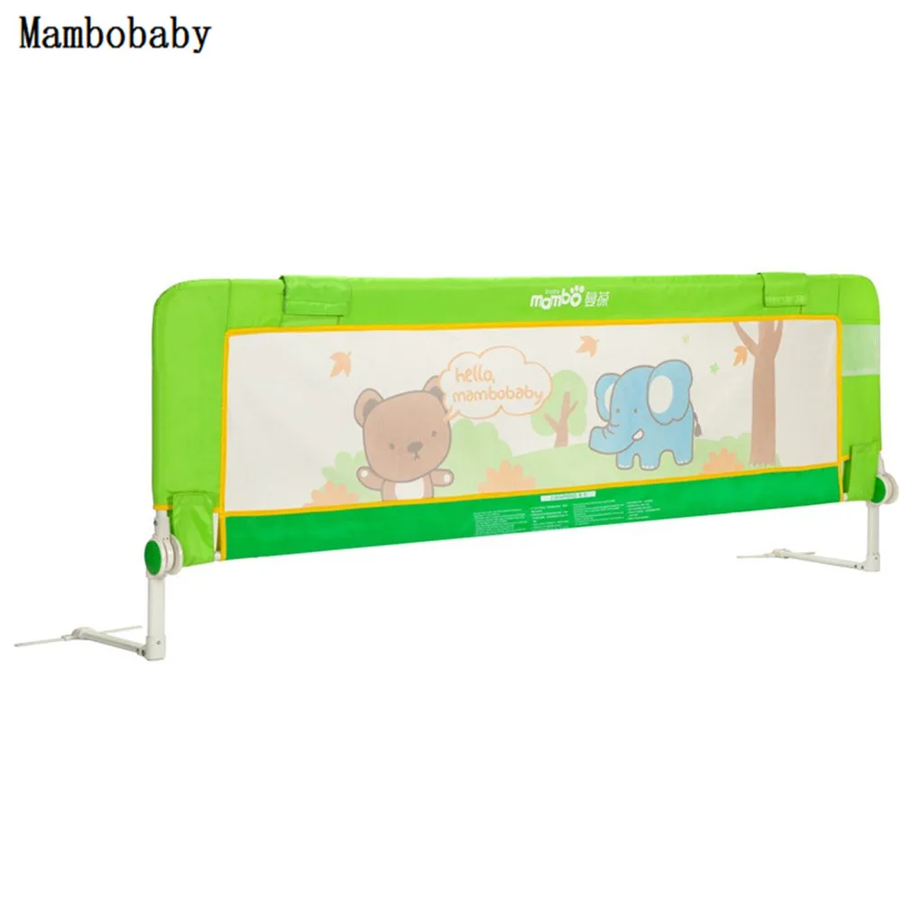 

Baby Gate Infant Safety Bed 1.5 m Guardrail Heightening Baby Bed Fence Suitable For Universal Bed Green Fat Elephant Pattern