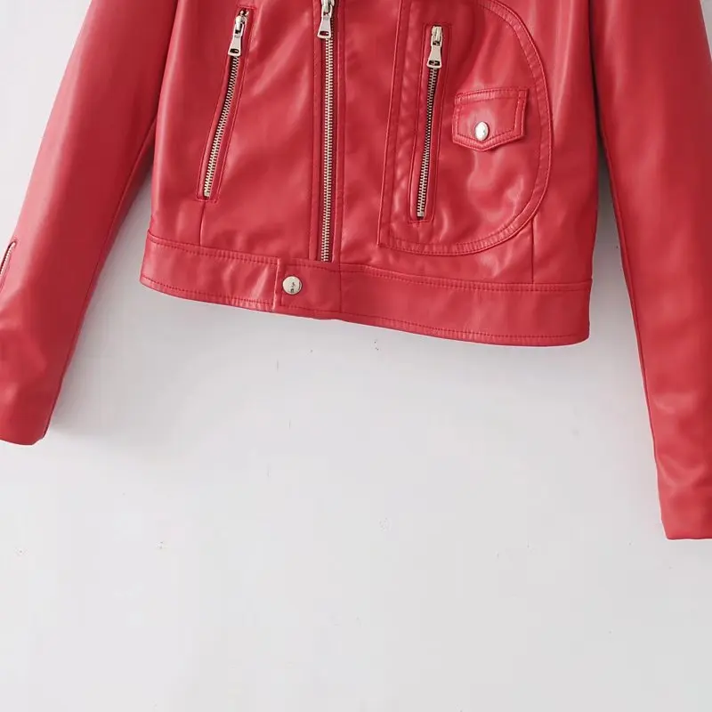wine Sauvage Nouvelle Européen Paragraphe Black Red Automne 2018 En Femelle Et Veste Femme Pu Américain Cuir Court red Mode qwXzaxP