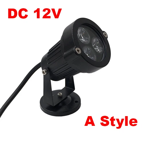 DC12V Style A LED Garden Light Lawn Lamp Outdoor Landscape 3W LED Spike Light Waterproof DC 12V AC 220V Path Bulb Warm White Green Spot Lights - Emitting Color: DC12V Style A