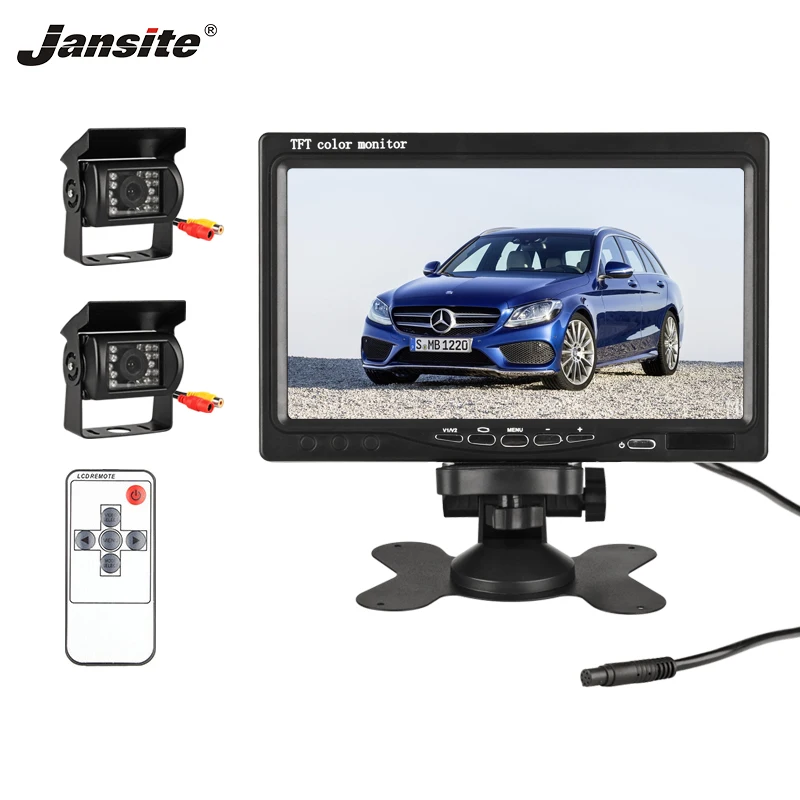 Jansite " TFT ЖК-монитор для автомобиля HD дисплей камера помощь заднего хода камера система упаковки 18IR светодиодный дисплей 800x480 монитор для автомобиля