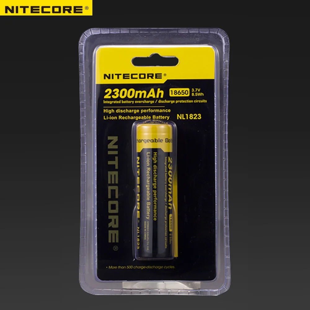 1 шт. Nitecore 18650 NL1823 2300 мАч 3,7 в защищенный выключатель питания литий-ионная аккумуляторная батарея