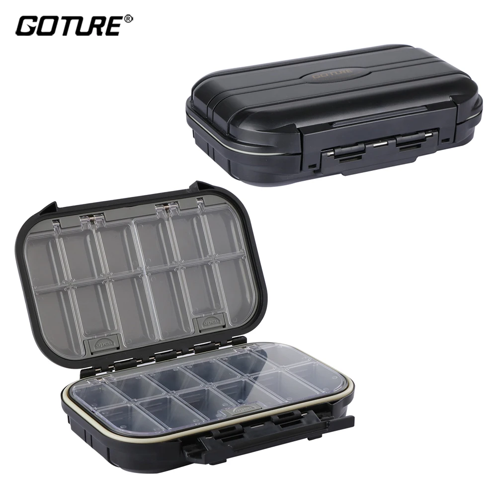 

Goture Strong Hard Plastic Waterproof Fishing Box Double Layer Lure Fishing Tackle Boxes Fishing Accessories