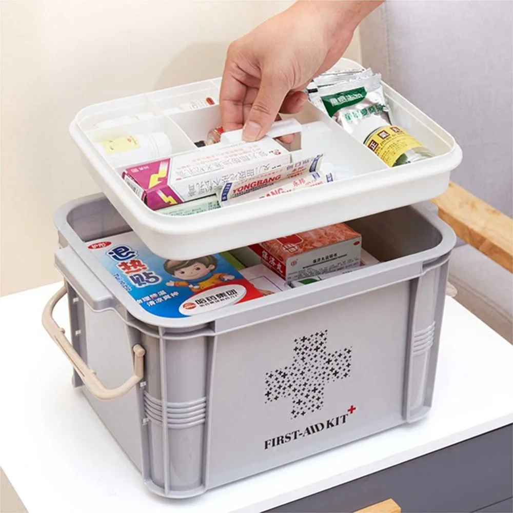 Household Multi layer Large Medical Kit Portable Plastic Medicine