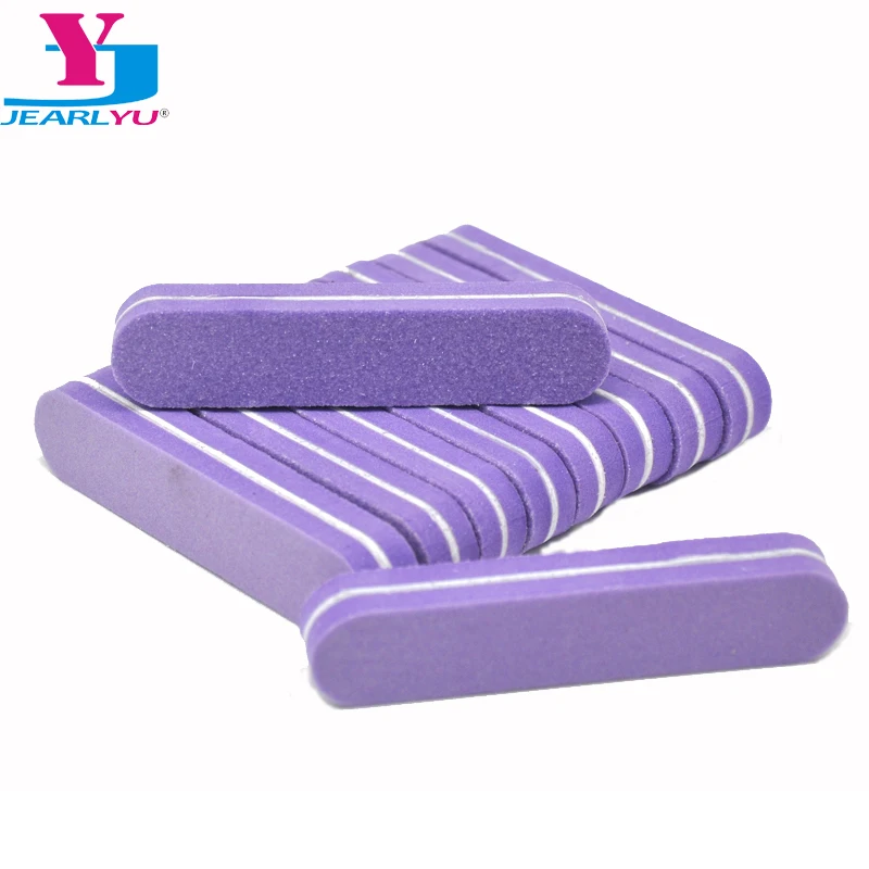

Wholesale 100 X Sponge Nail Art Sanding Nail Files Purple Disposable Gel UV Lime a Ongle 180/240 Limas Nail Art Manicure Set