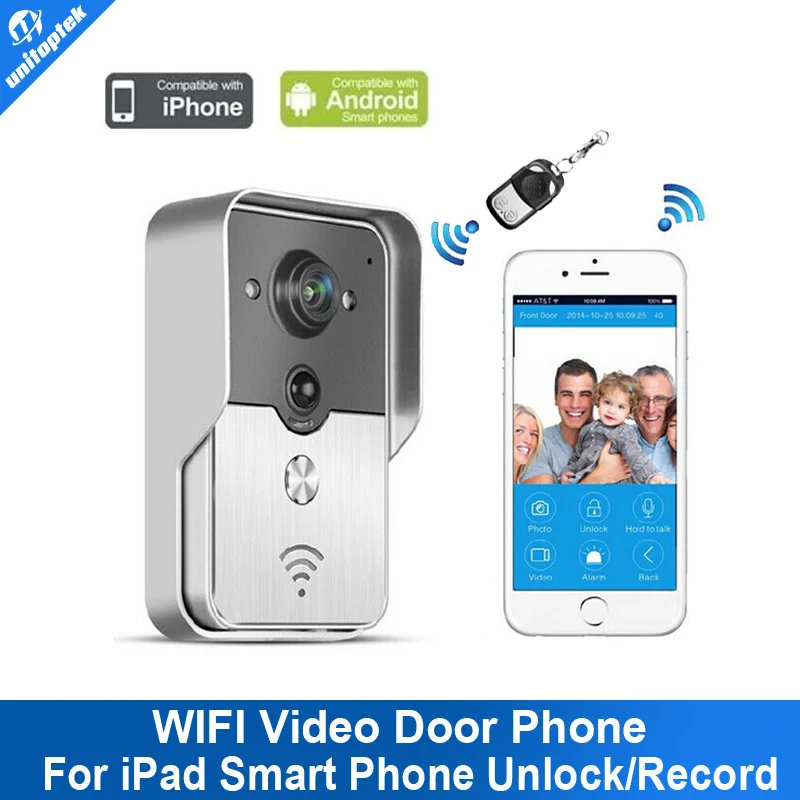 

Wifi Video Door Phone Doorbell Wireless Intercom Support IOS Android For iPad Smart Phone Tablet Night Vision Unlock Alarm