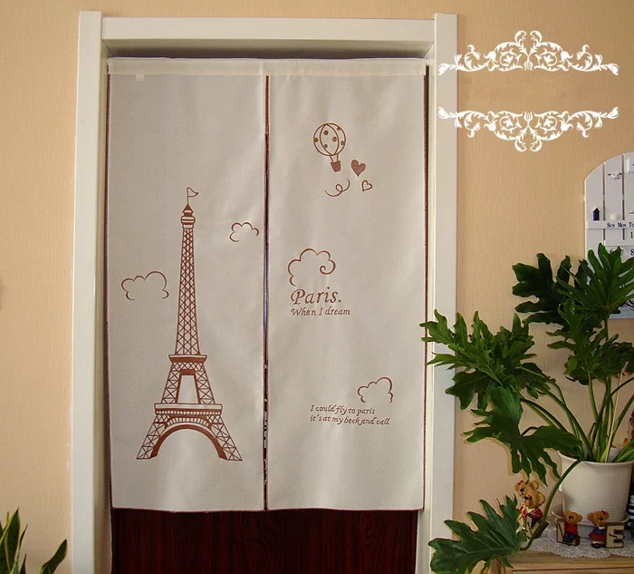 Полузанавеска с вышивкой модная перегородка Парижская Эйфелева башня занавеска
