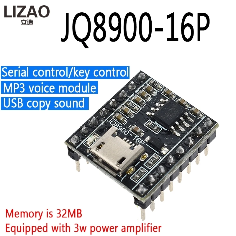 

Speech Recognition Module JQ8900 can customize music intelligent speech broadcast USB recording serial MP3 recognition module