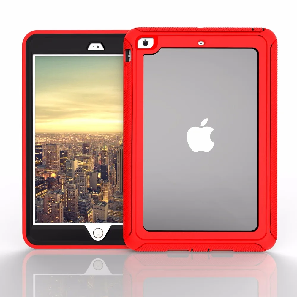 Для Apple iPad mini 3 2 1 PC + TPU бронированный противоударный защитный с прозрачной задней