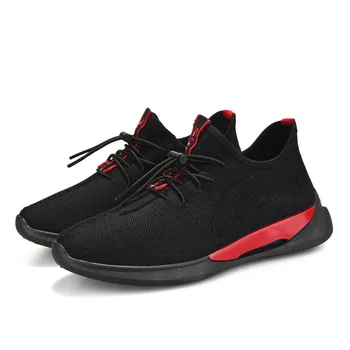

2019 new men's casual shoes men's breathable mesh flying woven shoes Sneakers shoes free to send Men Shoes