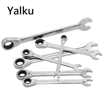 

Yalku 7pcs Ratchet Wrench Set Quick Combination Wrench Set 72 Teeth Neutral Ratchet Wrench Set Repair Tool Hand Tool