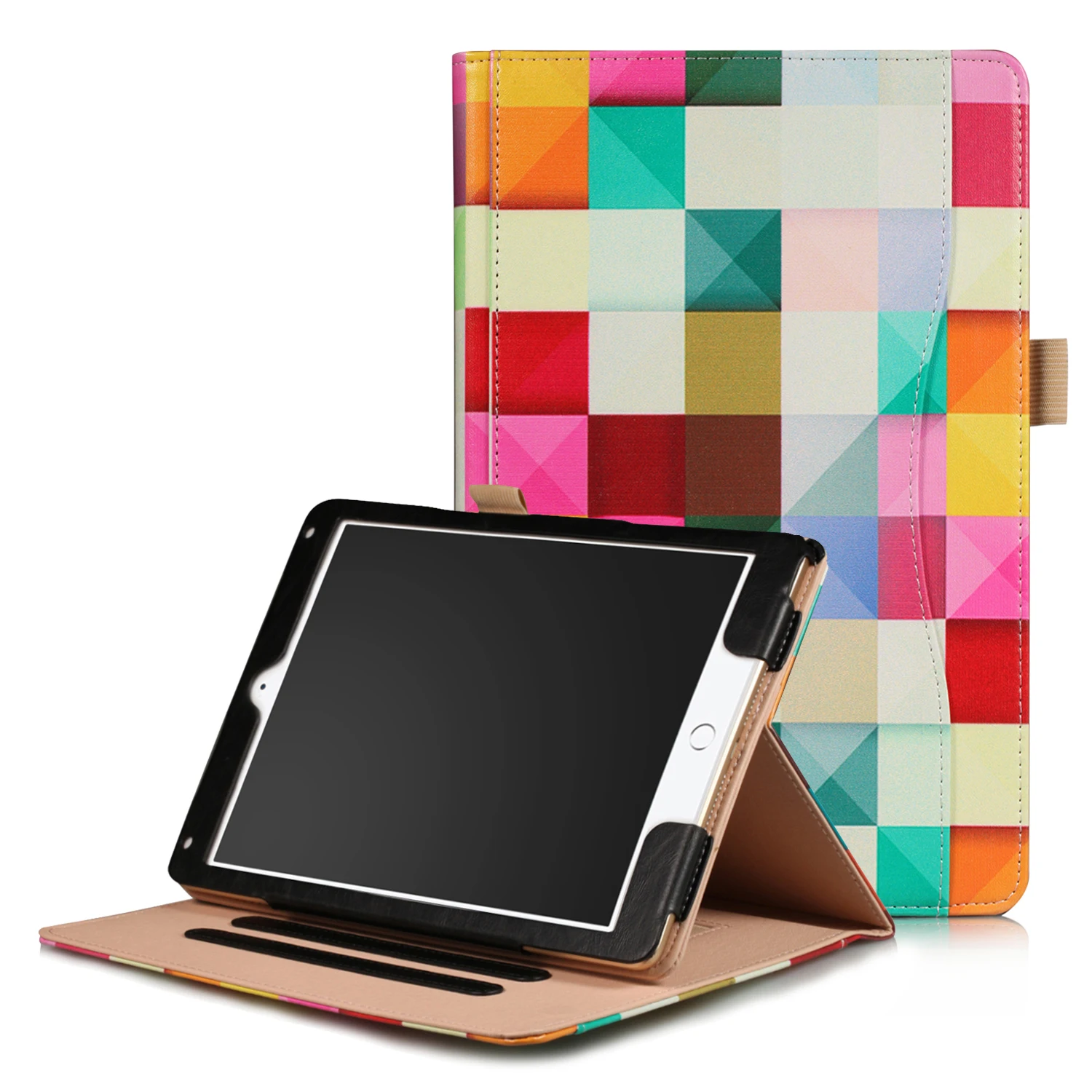 Чехол для Apple ipad 9,7 дюйма Противоударная защитная оболочка чехол для ipad air 1/2 Tablet чехол из искусственной кожи - Цвет: Grid