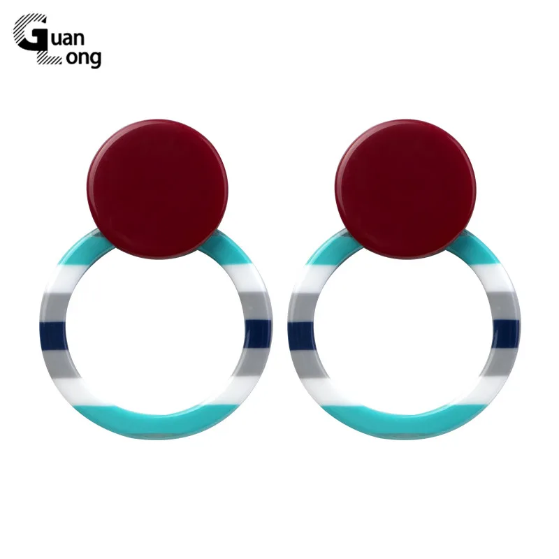 

Long Geometric Acrylic Resin Fashion Dangling Drop Big Earrings for Women Circle Dangle Large Earring for Girls Classic Jewelry