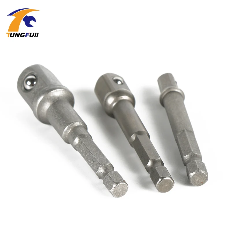 Power Tools Lengthened Chrome Vanadium Steel Socket Adapter Hex Shank
