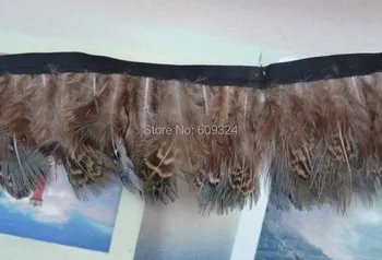 

Free shipping pheasant feather fringe natural colour 10 yards trim Pheasant tail feather fringe for sewing craft