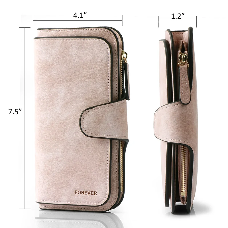 Tanie Kobiety RFID blokowanie kobiet portfel portmonetka portfel damskie etui na karty długa pani torebka z uchwytem Carteira Feminina