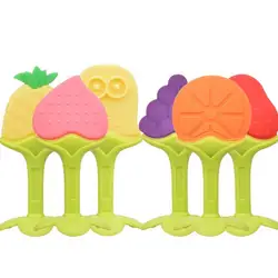 Детские игрушки Силиконовые Зубные щётки для младенцев мультяшная форма виноград Прорезыватель апельсин ананас Прорезыватель для зубов