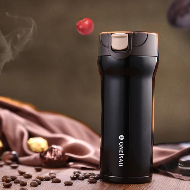 Best Price ONE 350ml Thermos Mug Coffee Milk Tea Cup 304 Stainless Steel Mug Vacuum flask  Anti-Dust Coffee Cups Seal Tea Thermol Bottle 