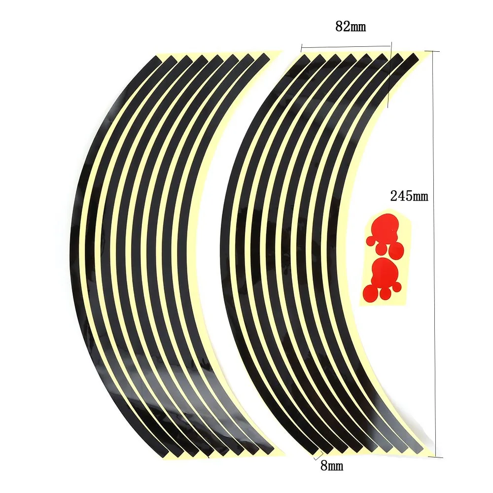 16 шт. полоски, наклейки на колеса мотоцикла, Светоотражающая наклейка на обод, лента для велосипеда, Стайлинг для YAMAHA, HONDA, SUZUKI, Harley, BMW