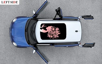 

LEFT SIDE Car Stickers HD Inkjet For Mini Roof Standard Size Beautiful Girl Car-styling Vinyl Personality Waterproof Stickers