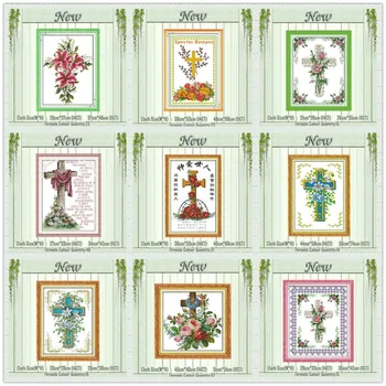 

Resurrection The cross lily painting counted printed on the canvas DMC 11CT 14CT kits DIY Cross Stitch embroidery needlework Set