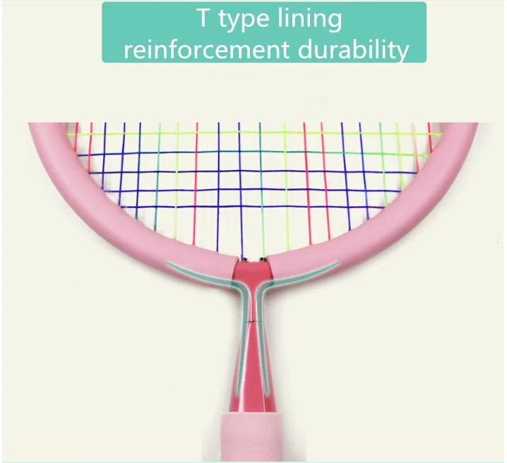 Младших детей Бадминтон ракетки набор двойной похлопал Ракетки для бадминтона От 3 до 12 лет спортивные подарок на день рождения