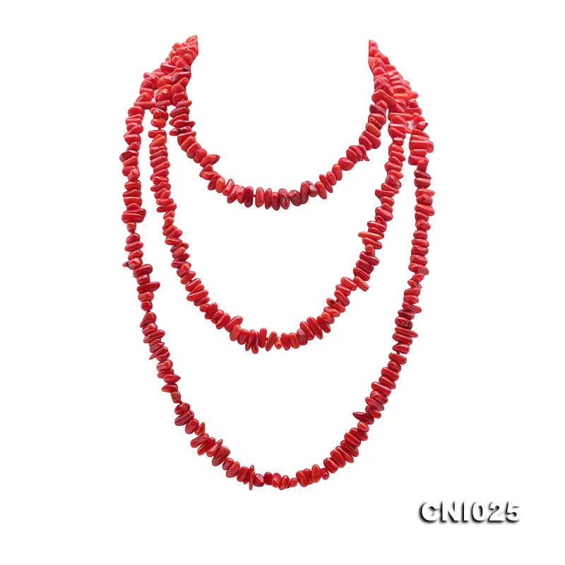

Unique Pearls jewellery Store Perfect 4.5x9-4x15mm Red Baroque Coral Necklace 63'' Long Jewellery Handmade Charming Women Gift