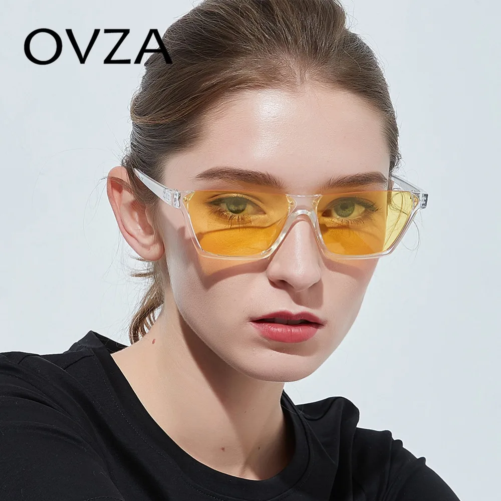 OVZA полуоправы Солнцезащитные очки женские модные панк Солнцезащитные очки Мужские брендовые дизайнерские очки прямоугольные крутые гафы de sol mujer S8017