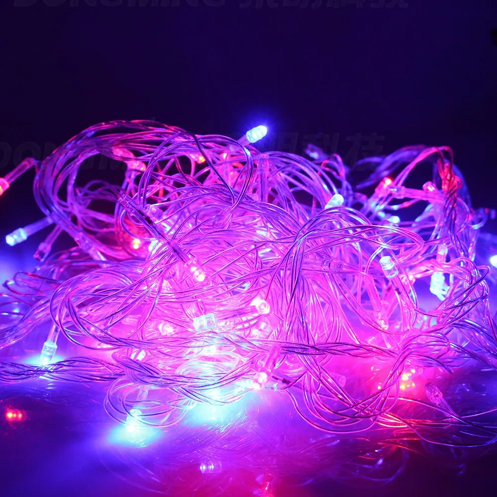 50 шт./лот специальный теплый белый/RGB красочный праздник с подсветкой Рождество дерево света 10 м 50 светодиоды LED свет шнура AC110-220V
