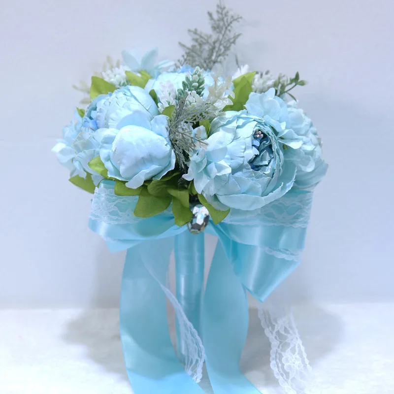 Ручной работы Искусственный Пион цветок свадебный букет Свадебный букет для невесты Свадебные аксессуары D755