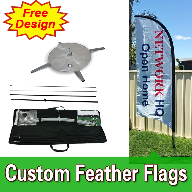 Single sided Feather Flag Banners with Cross Base Custom Printing Cheap Flags FREE Shipping Design feather flag poles | Дом и сад