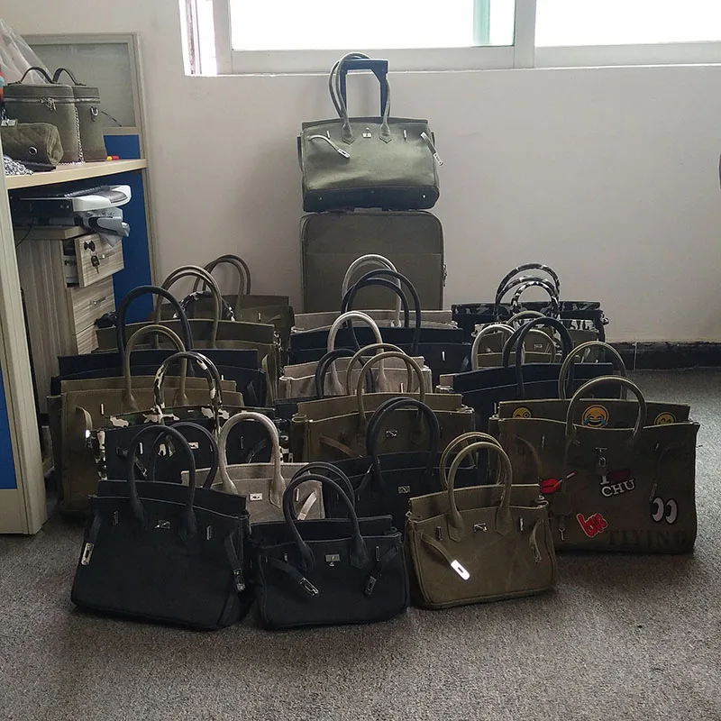 

European station new European and American fashion classic creative personality military green canvas platinum bag tote bag