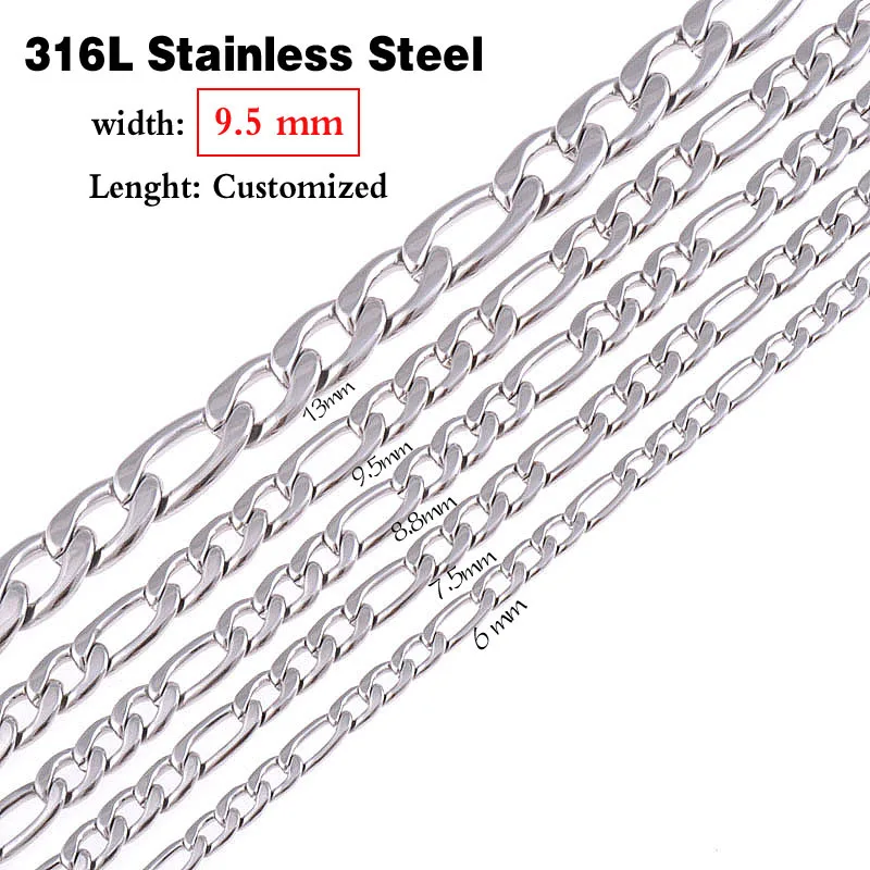 

Wholesale 10 pcs/lot 9.5 MM width big 3:1 NK 316L stainless steel chain neckalces vintage men necklace chain jewelry