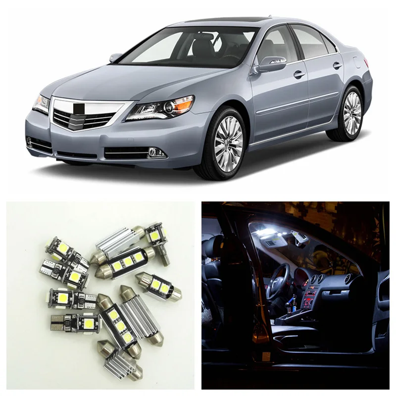 

13pcs White Car LED Light Bulbs Interior Package Kit For 2006 2007 2008 2009 2010 2011 Acura RL Map Trunk Step Courtesy Lamp
