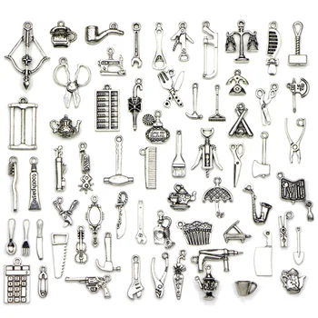 

30 pieces Daily necessities Charm Mixed Retro Style Pendant DIY Jewelry Necklace Bracelet Earrings Accessories