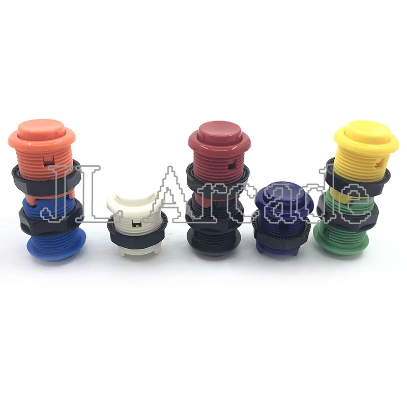 

10pcs Latest sale 28mm Screw Thread American Button Spiral buttons For Arcade Joystick DIY Kits Parts Mame Jamma Choose 8 color