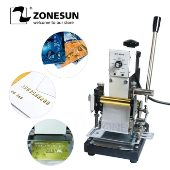 

ZONESUN 220V/110V Manual Hot Foil Stamping Machine Card Tipper Embossing Machine For ID PVC Colourful VIP Plastic Cards