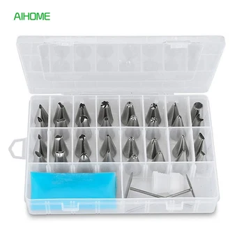 

38pcs/Set Cake Decorating Tips Dessert Decorators Silicone Icing Cream Pastry Bag 32 Stainless Steel Piping Nozzle Set