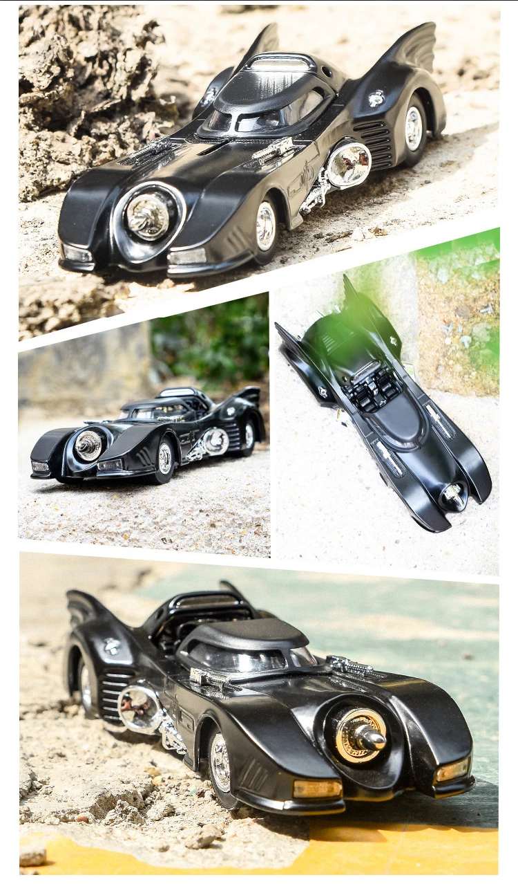 Modelo com Som e Luz Puxar para trás Brinquedos Coleção para Presentes Super Heroes Batmobile Batman Car Diecast Metal dc 1989 14 puxar para trás brinquedos coleção para presentes