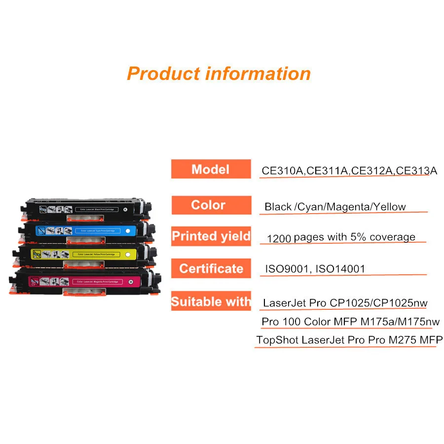 310A Color Toner Cartridge For HP CE310 CE310A -313A 126A