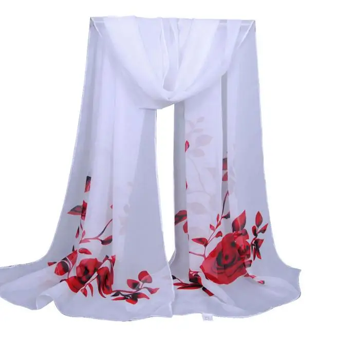 

Scarves Flower Printing Long Women Shawl Scarves Ladies Girls Soft Wrap Scarf Autumn and winter 160cm Chiffon Scarves