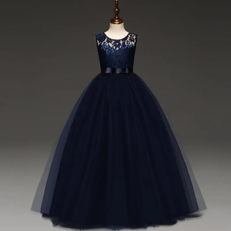 2018 Flower Girls Dress Elegant Children Wedding Gown Long Party Kids Lace Princess Dresses For Girls Teenage Costumes 14 Years (3)