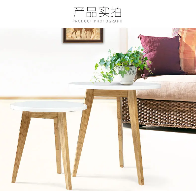 Eco-friendly Bamboo Creative Coffee Table Living room round tea table Side tables