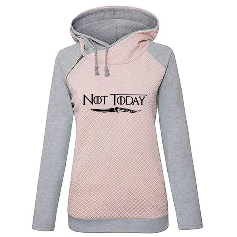 Not Letters Print Zipper Decoration Hoodies For Women Hoodies Women Tops Sweatshirts Cotton Youth Girls Female And For Autumn