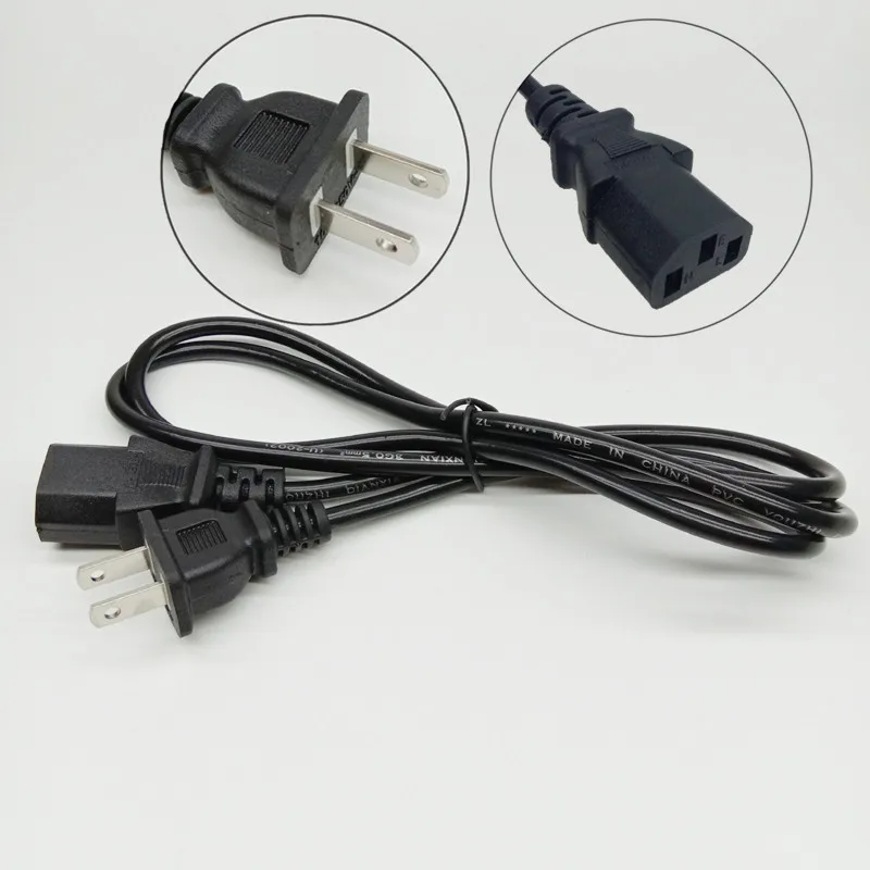 

IEC C13 Power Supply Lead Extension Cable 1M Power Cable Lead Cord 2pin Canada Japan Philippines USA US AC Power Cord 2 flat pin