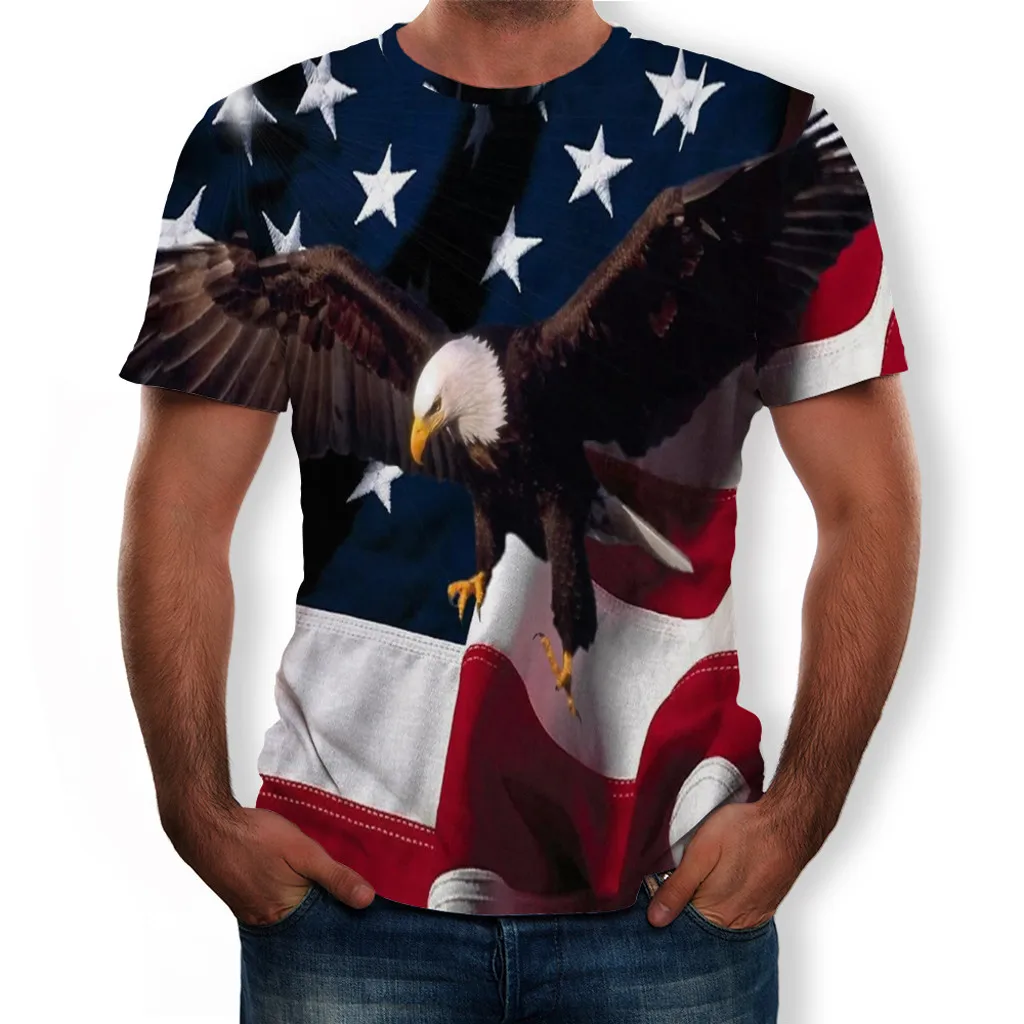 

Men T Shirt New Fashion Eagle 3D Printed T Shirt Plus Size S-3XL Cool Printing streetwear men O-neck Short Sleeve Tshirt Men
