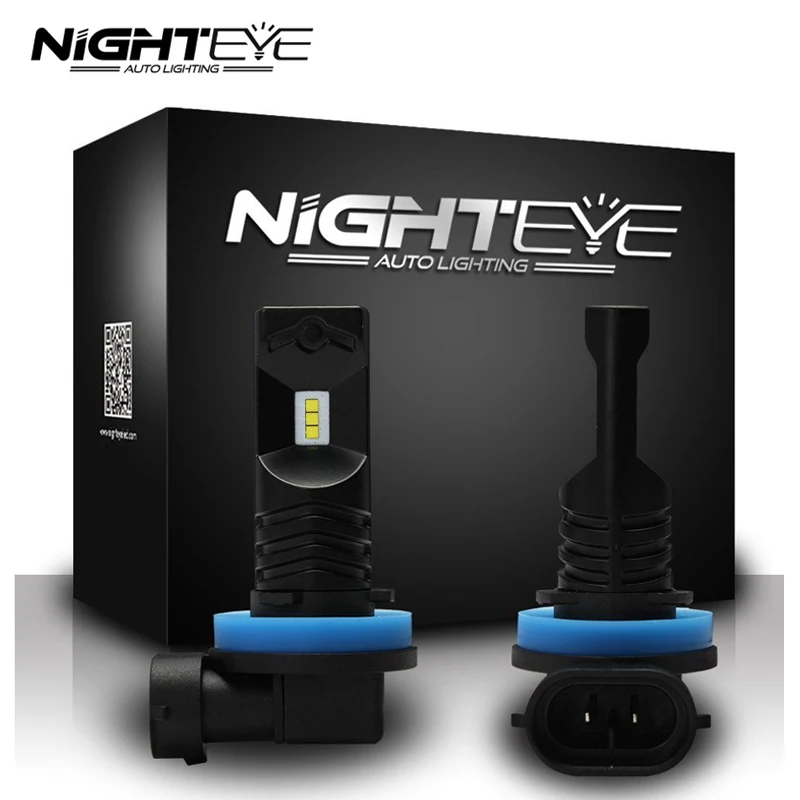 Светодиодный противотуманный светильник NIGHTEYE H11 H8 H9 6500K белый 160 Вт 1600LM