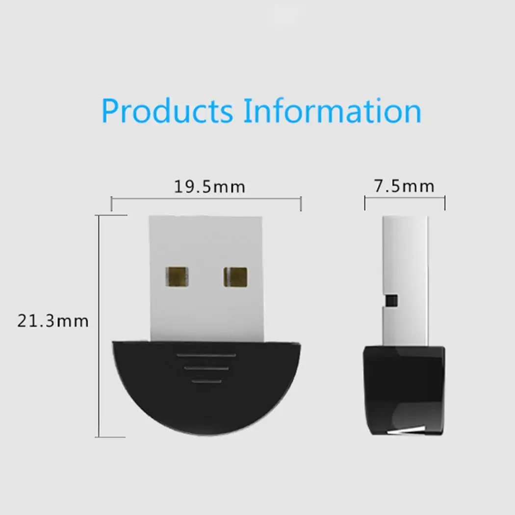 Мини беспроводной USB Bluetooth 5,0 адаптер Повседневный 2,402G-2,480G 3 Мбит/с V5.0 передатчик для компьютера ПК ноутбука